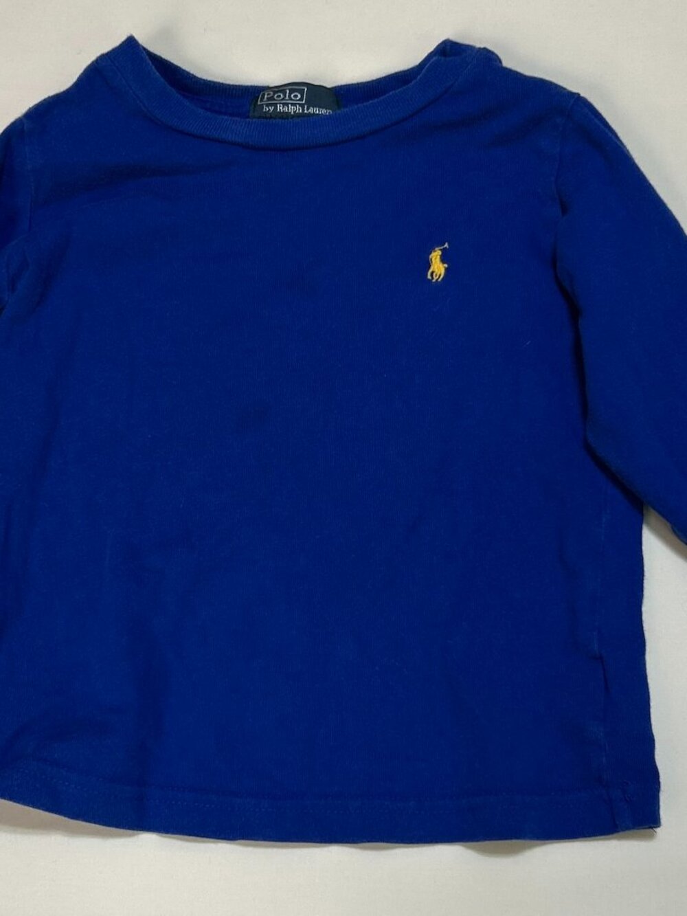 Polo by Ralph Lauren Long-Sleeved Shirt; Blue with Yellow Logo; Size 2T; Cotton